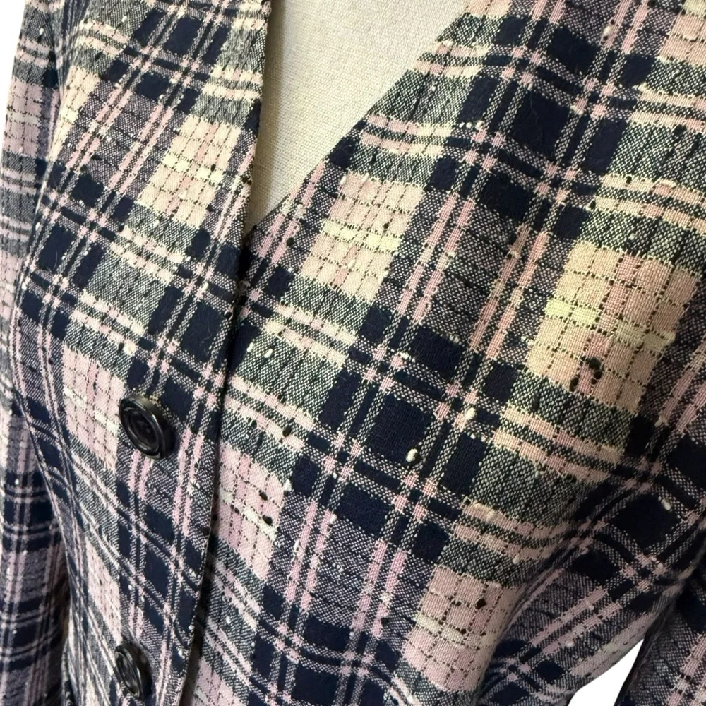 Pendleton classics wool blend tweed button up suit jacket blazer SZ 12 coquette
